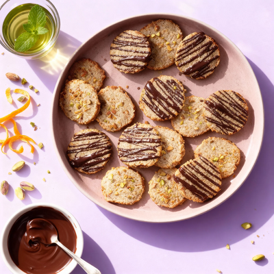Biscuits sans Farine aux Amandes, Cardamome, Zeste d'Orange et Pistaches