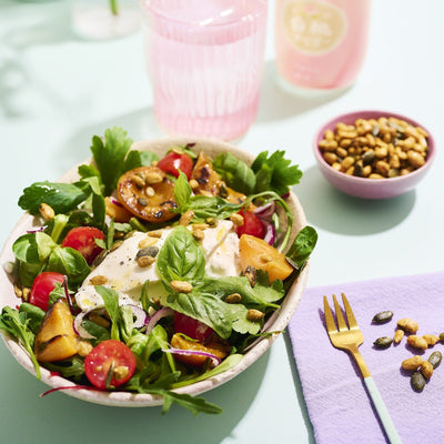 Salade de burrata et pêches grillées