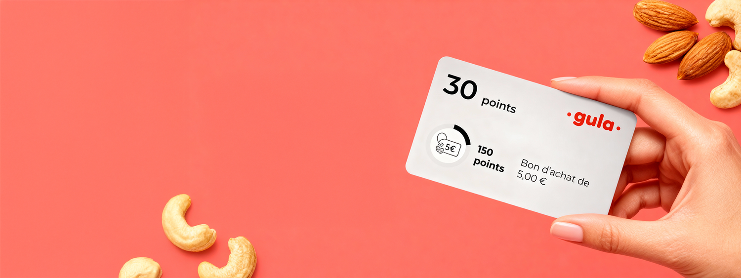 Chez Gula, 1€ dépensé = 2 points de fidélité